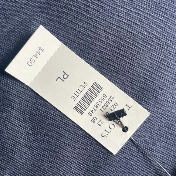 Talbots Navy long sleeve t shirt Nwt Size LP 100% pima cotton - Picture 4 of 4